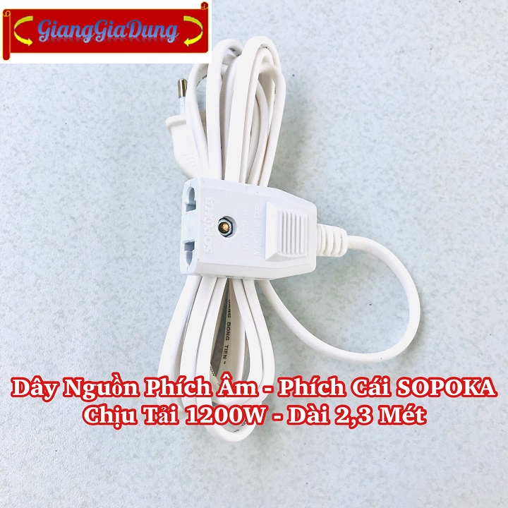 Phích Cái - Phích Âm Kèm Dây Nguồn Dài 2.3 Mét SOPOKA N8 Chịu Tải 1200W