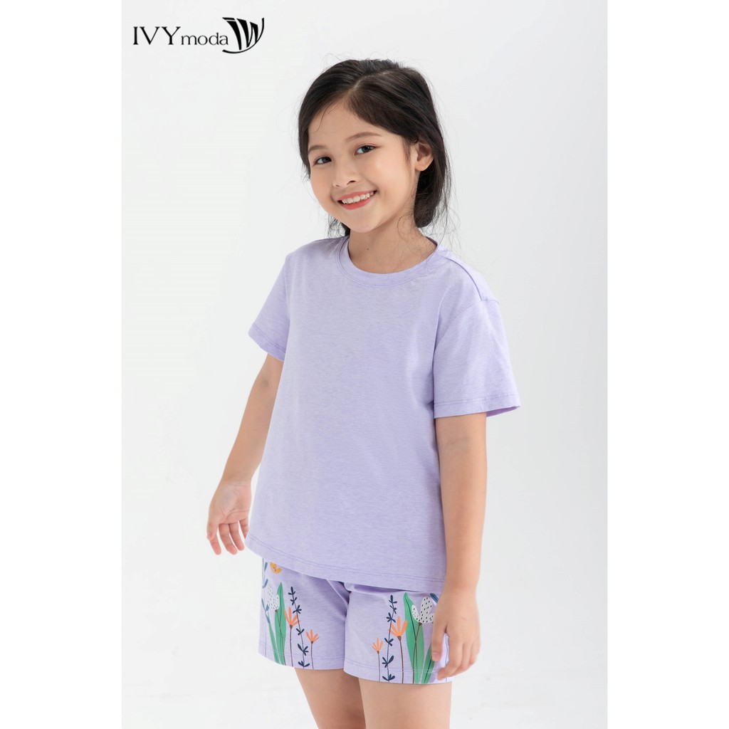 Áo thun cổ tròn (kèm quần) bé gái IVY moda MS 57G1316