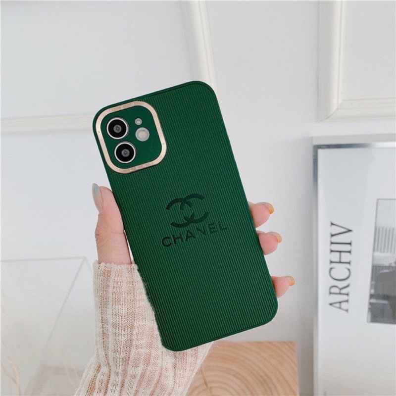 Ốp lưng iphone-ỐP CH A N EL VIỀN VÀNG CAMERA CẠNH VUÔNG