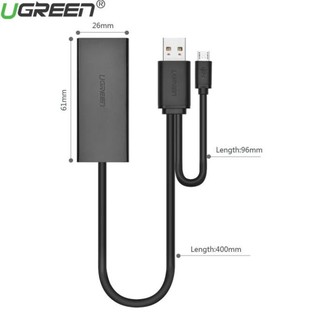 Cáp chuyển đổi USB 2.0 và Micro USB sang Lan 100Mbps Ugreen 30219