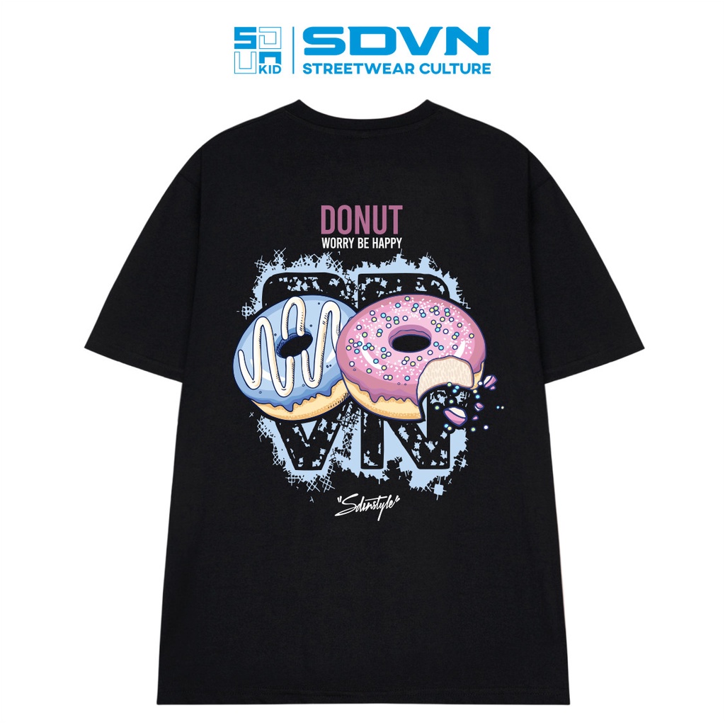 Áo Thun Trẻ Em - Cotton 100% Unisex form rộng Local Brand SDVN DONUT