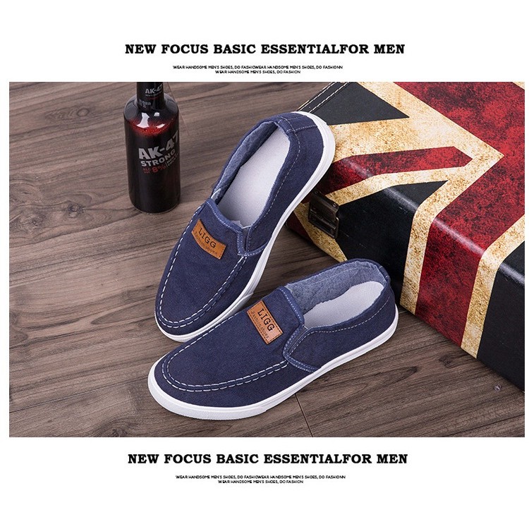 Giày Lười Vải Jean Thời Trang - Màu Xanh Đậm | BigBuy360 - bigbuy360.vn