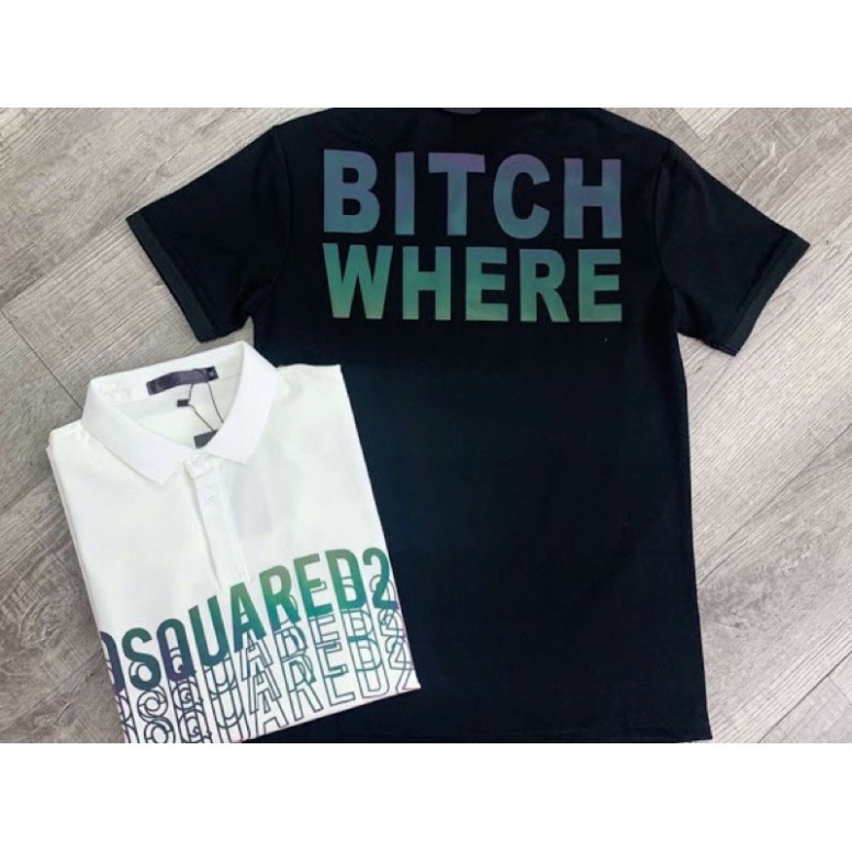 ÁO THUN POLO CỔ BẺ TAY NGẮN IN PHẢN QUANG DSQUARED CHẤT COTTON CAO CẤP | BigBuy360 - bigbuy360.vn