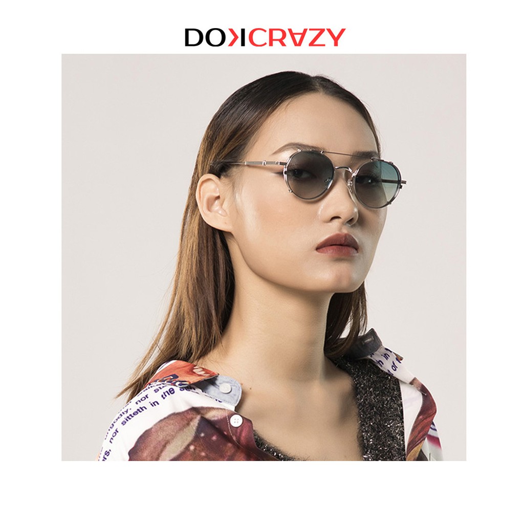 Kính mát râm cận clip on DABLO local brand DOKCRAZY thời trang nam nữ gọng tròn mắt râm ngầu phân cực chống tia UV retro | BigBuy360 - bigbuy360.vn