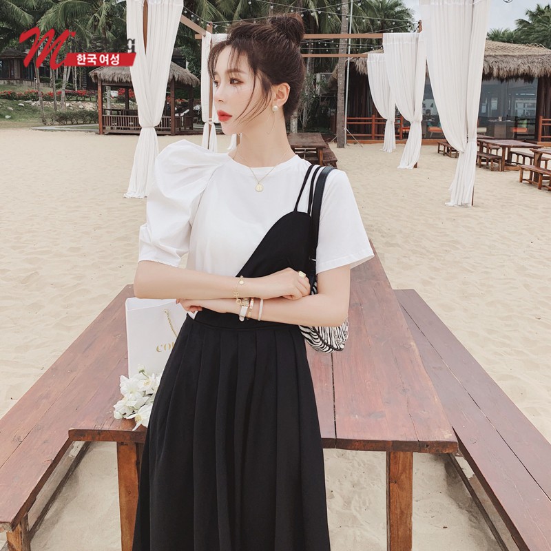 Đầm Yếm Dáng Dài Không Tay Màu Đen Có Size S-2Xl Trẻ Trung Xinh Xắn