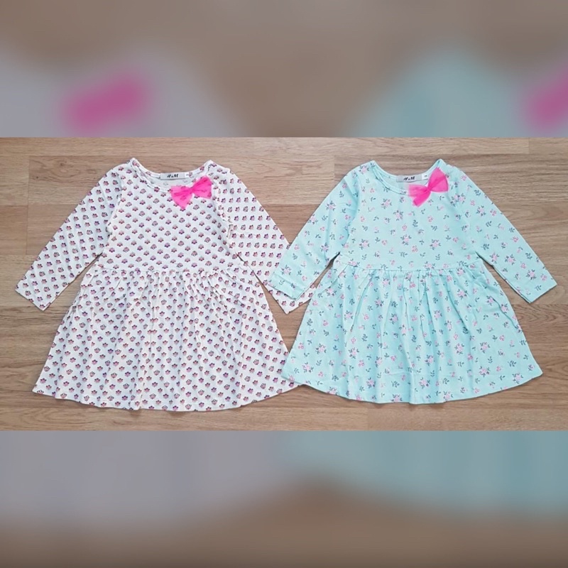 Váy cotton dài tay Hoa nhí cho bé 2-8y (Màu 7-13)