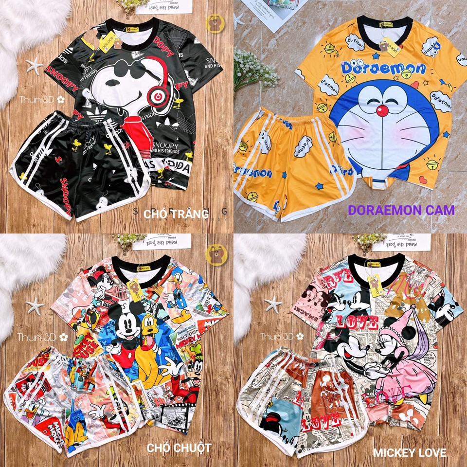 Set trang phục pijama đồ bộ đùi 3D thun lạnh thái freesize cao cấp | BigBuy360 - bigbuy360.vn