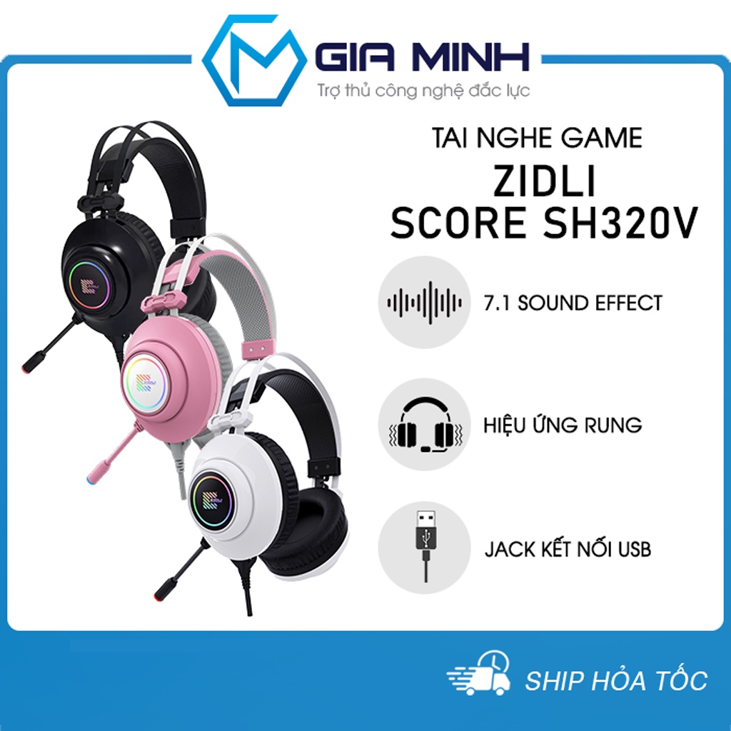 Tai Nghe Game Có Dây ZIDLI SCORE SH320V , Giả Lập Âm Thanh 7.1 LED RGB - Hàng Chính Hãng , Bảo Hành 12 Tháng