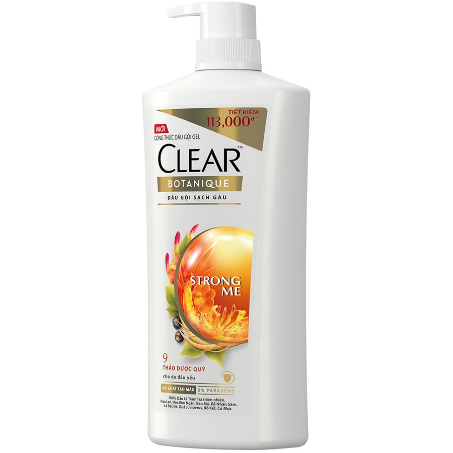 Dầu Gội Sạch Gàu Clear Botanique 9 Thảo Dược Quý (900g)