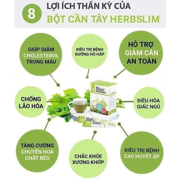 Cần Tây Hồng Sâm Herbslim Magic Powder hỗ trợ giảm cân