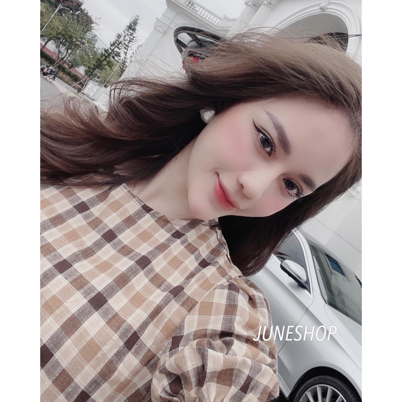 [Hàng cao cấp]váy bầu mùa hè hàng loại 1đầm bầu chất kẻ hàn châu siêu sang mát mềm mịn☘️free size 43-68kg
