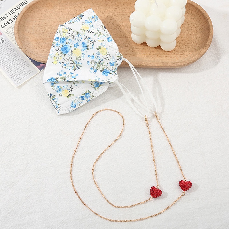 Dây đeo mắt kính chống thất lạc hình trái tim đính đá