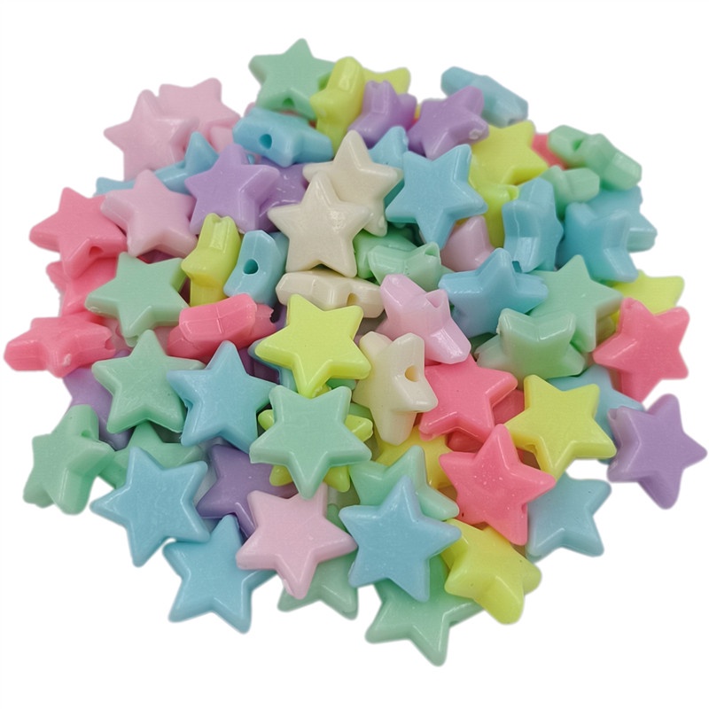 Bộ 20 hạt nhựa acrylic hình trái tim xâu lỗ nhiều màu dùng làm trang sức