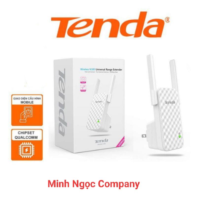 Bộ Mở Rộng Sóng Wifi Chuẩn N Tốc Độ 300Mbps TENDA A9 (2 Râu) - Hàng Chính Hãng