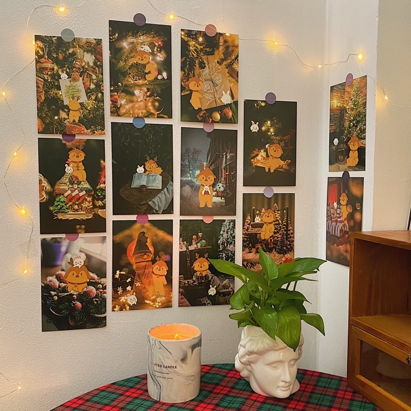 (Tự chụp / Có sẵn) Set Postcard tuần lộc lễ hội