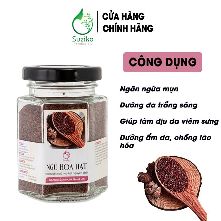 Hũ bột Ngũ Hoa Hạt nguyên chất 140G | Đắp mặt nạ ngừa mụn, dưỡng da trắng da, chống lão hóa hiệu quả