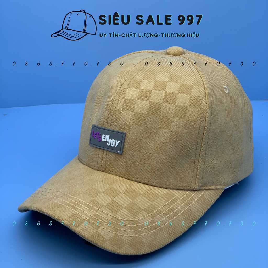 NÓN KẾT NHUNG CARO LOGO ENJOY NHIỀU MÀU FORM SIÊU ĐẸP THỜI TRANG CÁ TÍNH DỂ PHỐI ĐỒ