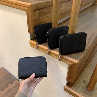 Ví ngắn 2 ngăn - đen trơn - wallet dt1