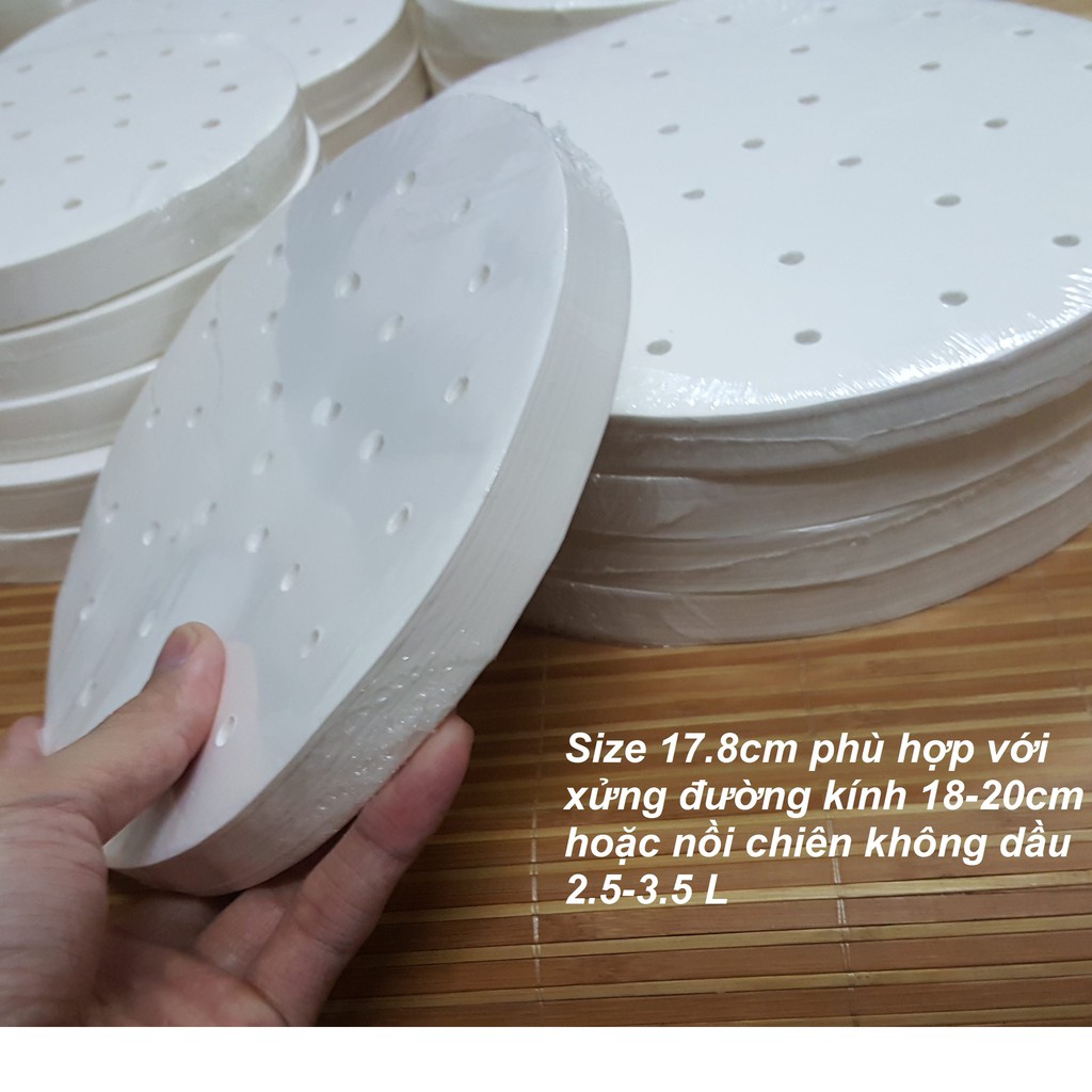 [Mã LIFEHLSALE2 giảm 10% đơn 0Đ] Giấy nến đục lỗ 400 tờ / thếp lót xửng, nồi chiên không dầu