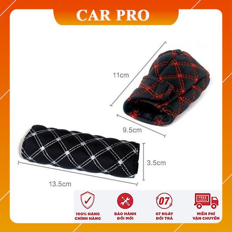 Combo bộ bọc cần số và bọc tay phanh da bò - CAR PRO