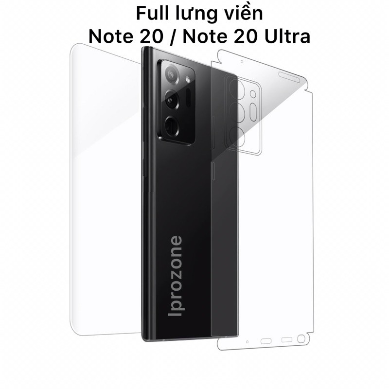 Dán PPF full lưng + viền Note 20 / Note 20 Ultra