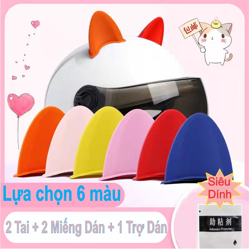 Tai mèo gắn mũ bảo hiểm phát sáng, tai mèo gắn mũ bảo hiểm Silicol, chịu va đập, tai mèo vừa cho mọi loại mũ bảo hiểm