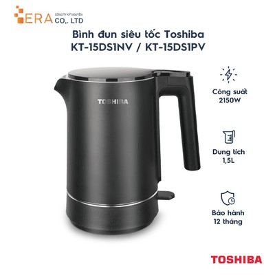 Ấm đun siêu tốc Toshiba KT-15DS1NV 2150W - Hàng chính hãng bảo hành 12 tháng