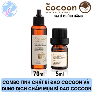 Combo Tinh Chất Bí Đao CoCoon 70ml và Dung Dịch Chấm Mụn Bí Đao Cocoon 5ml