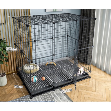 (CHUỒNG SIZE LỚN) TẶNG KÈM KHAY VỆ SINH - COMBO CHUỒNG CHÓ 6Ô LỚN CÓ KHAY VÀ CHÂN ĐẾ