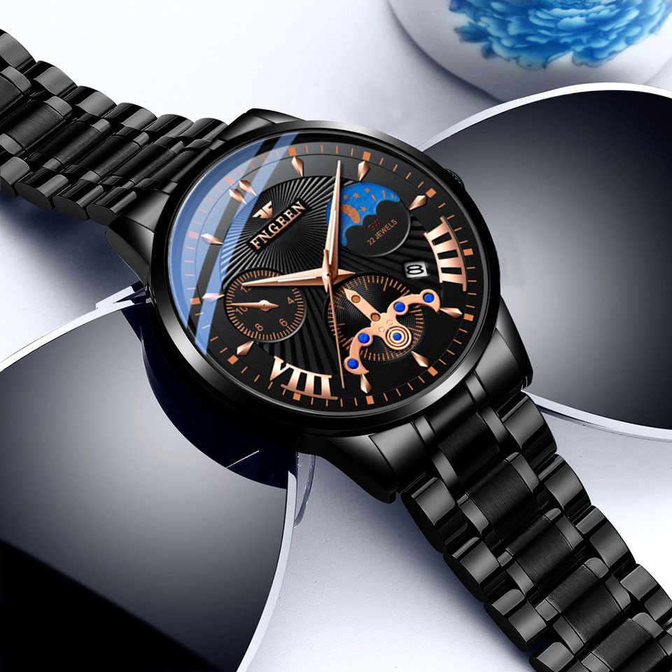 Đồng Hồ Nam FNGEEN Dây Thép Không Gỉ, Mặt Kính Tráng Sapphire Chống Xước, Chống nước, Chịu và Đập Cực Tốt | BigBuy360 - bigbuy360.vn