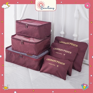 Image of Travel Bag Set 6 In 1 Storage Tas Penyimpanan Baju Koper Pouch Organizer Travelling