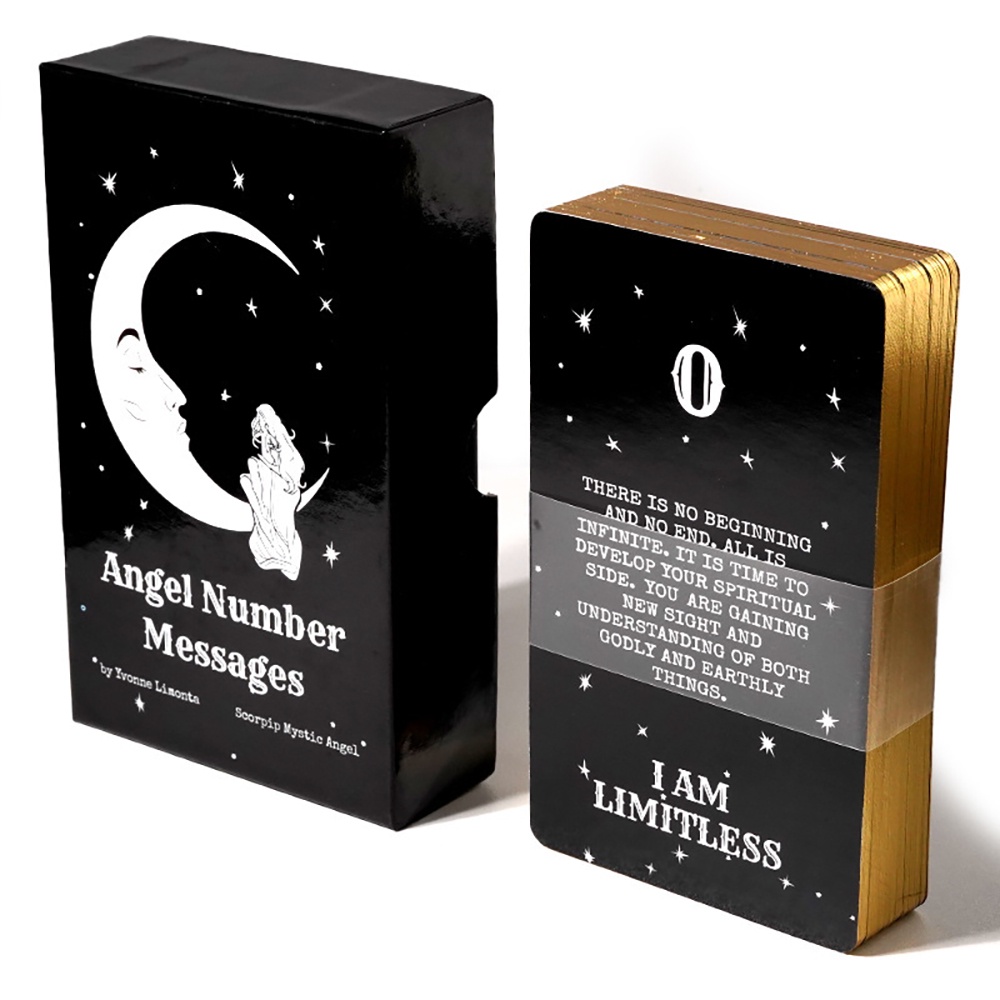 [Mạ Cạnh Size Gốc] Bộ Bài Angel Number Messages Tarot 78 Lá Bài 7x12 Cm Tặng Đá Thanh Tẩy S107