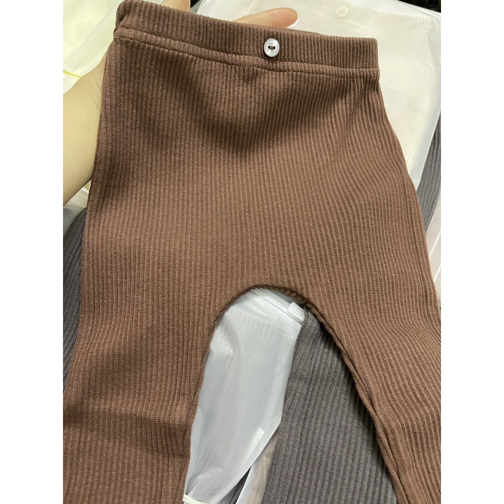 Quần dài cho bé, Quần legging bé gái chất liệu cotton len gân mềm mại, co giãn dành cho bé từ 5kg đến 15kg hàng QCCC