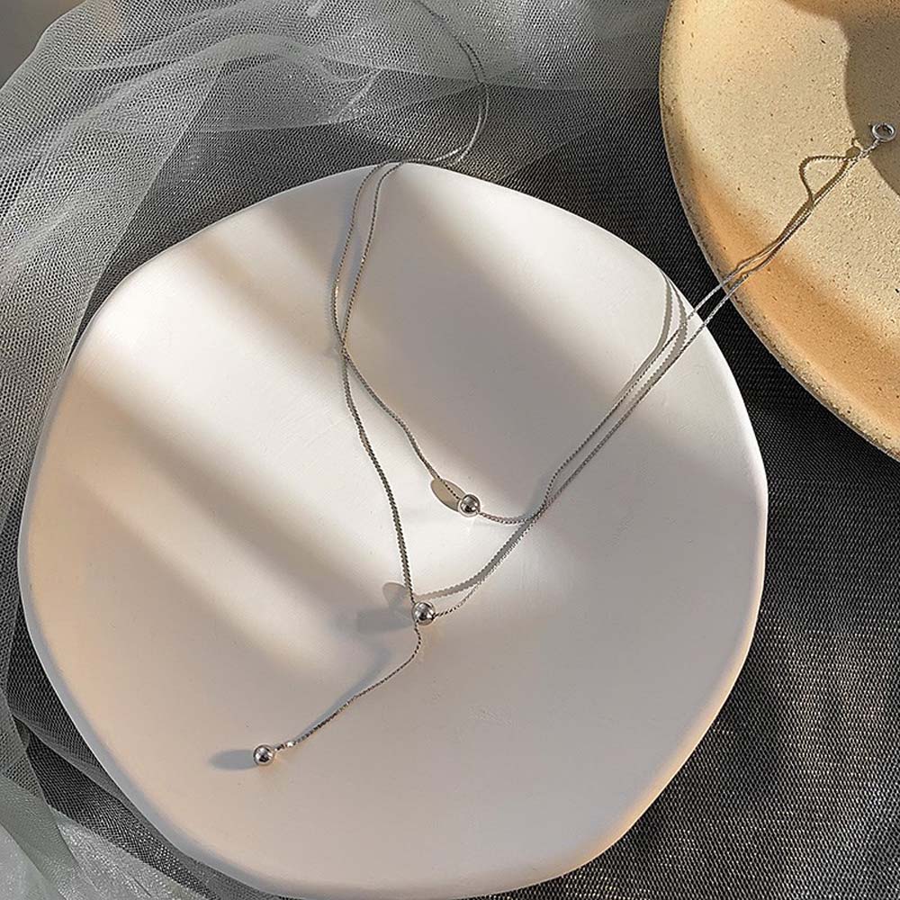 Dây chuyền hai lớp đơn giản đính hạt tròn