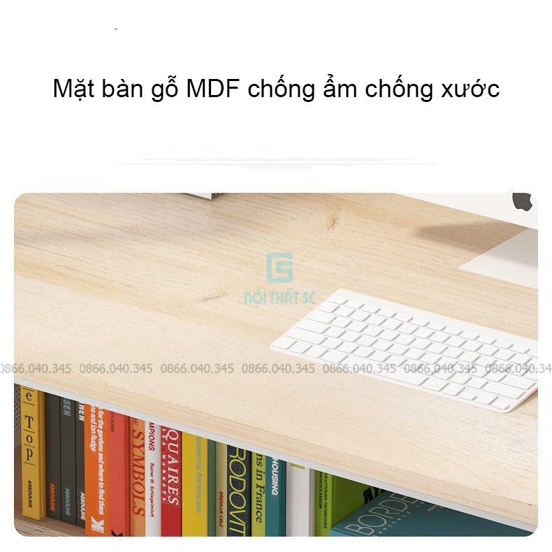 Bàn làm việc, bàn học kèm giá sách, thiết kế hiện đại tiện dụng, lắp ráp dễ dàng mẫu mới nhất
