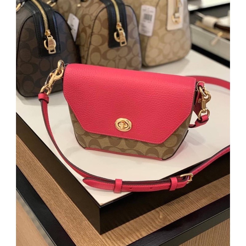 Túi xách Coach authentic (4 màu: hồng logo, vàng, xanh, tím)