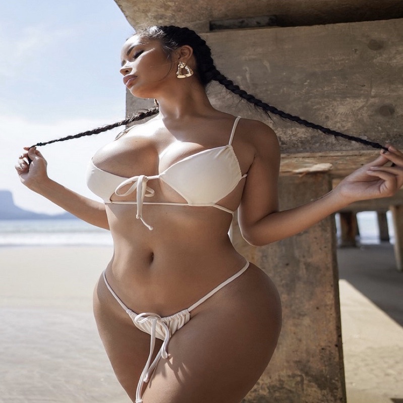 [BKN1536] &lt;ÂU&gt; SET BIKINI TRẮNG SỮA CUTOUT NƠ NGỰC (QUẦN THONG/LỌT KHE)
