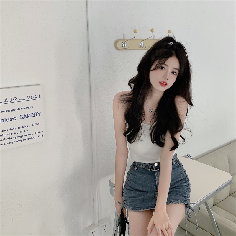 Chân váy nữ, chân váy jeans nữ rút dây 2 bên size S M L SKUCV-08A 1990clother