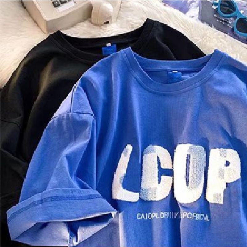 Áo Thun Tay Ngắn Dáng Rộng In Chữ Phong Cách Nhật Bản Thời Trang Mùa Hè Cho Nam Size M-5XL