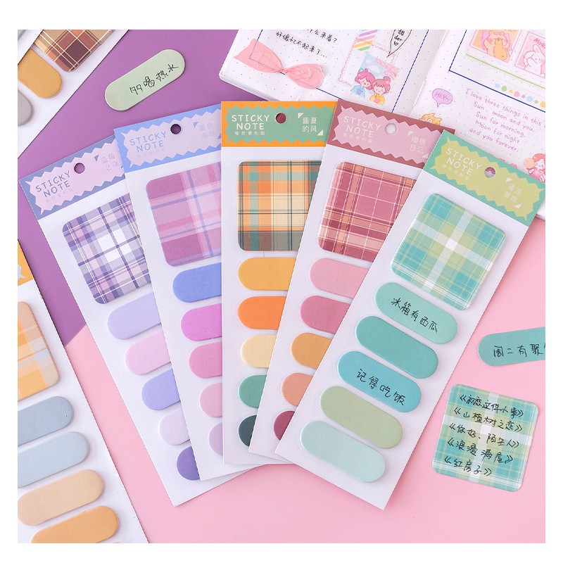 Giấy note ghi chú / đánh dấu trang Label marker màu pastel Hàn Quốc độc đáo nhiều mẫu tùy chọn BMBooks