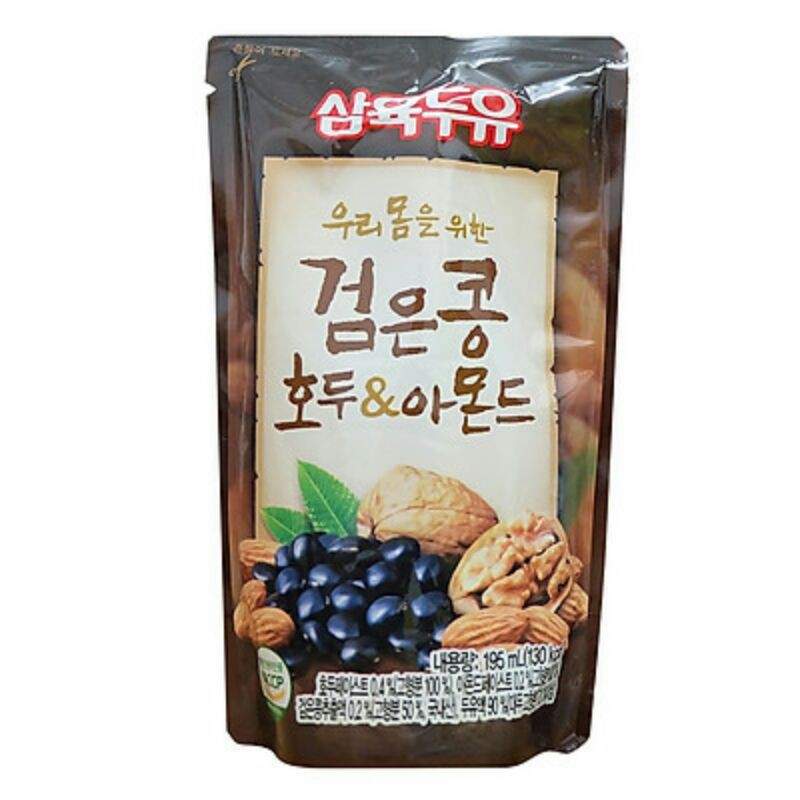 Túi Sữa Đậu Đen, Óc Chó, Hạnh Nhân Sahmyook Foods (195ml/Túi)