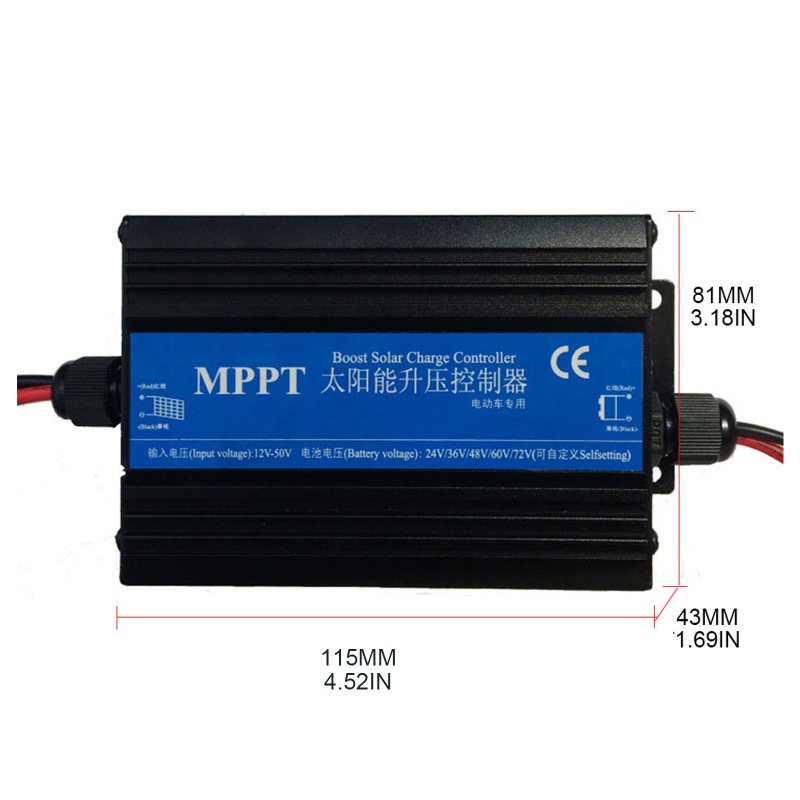 Bộ Điều Khiển Sạc Năng Lượng Mặt Trời 24 / 36 / 48 / 60 / 72V MPPT 300w Kèm Khóa Trẻ Em