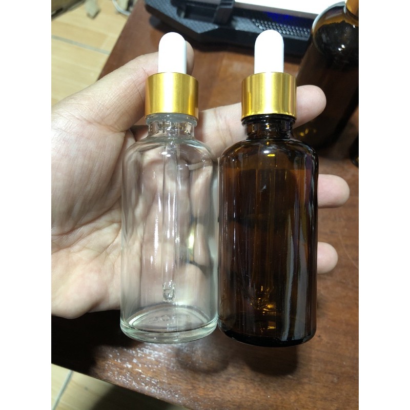 chai chiết serum mỹ phẩm 50ml lắp bóp nhỏ giọt