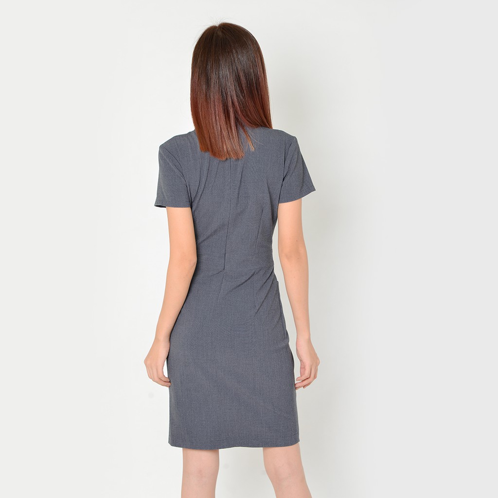 Đầm suông công sở nữ thời trang Eden cổ vest tay ngắn có túi che khuyết điểm chất liệu dày mềm mát không nhăn - D323