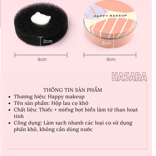 Dụng cụ vệ sinh cọ trang điểm, miếng rửa cọ, lau khô cọHappy makeup H003 - Hasara