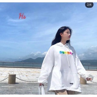 Áo Nỉ Hoodie Trắng InSAn Form Rộng Cho Nữ
