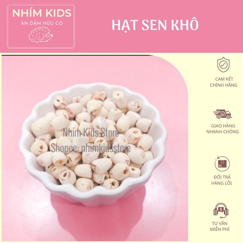 100g hạt sen khô Đồng Tháp làm sữa hạt, đậu hũ non cho bé (Date 12/2023)