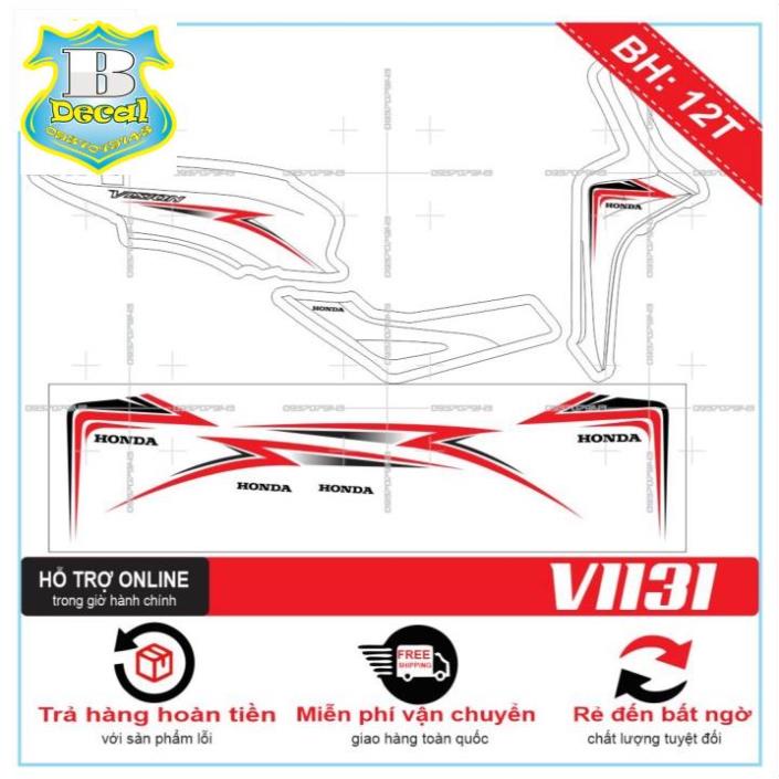 ( Quí khách vui lòng mang ra tiệm cho thợ dán ) Tem VISION 2016 CHỈ ĐỎ DÁN XE TRẮNG 1131 [Bi Decal]