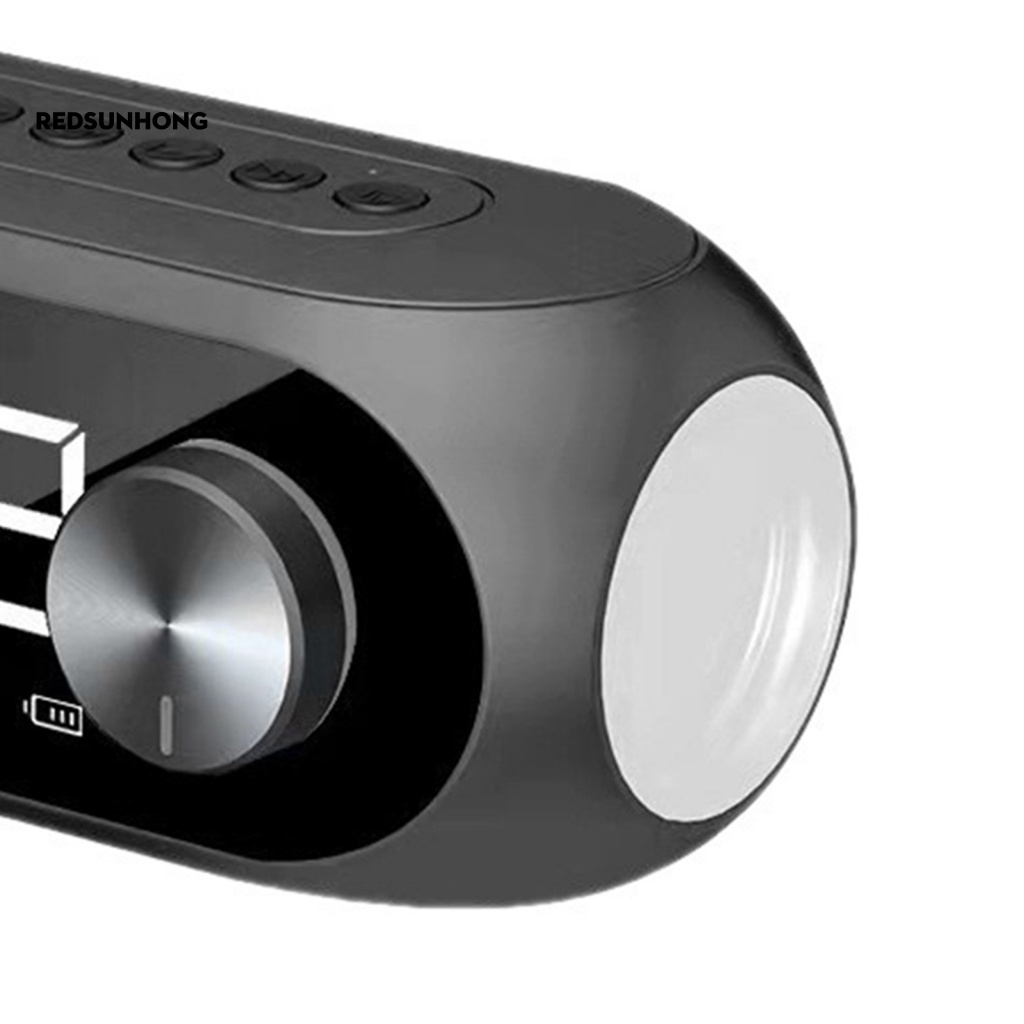 Loa Bluetooth Kiêm Đài FM / Đồng Hồ Báo Thức Có Thể Sạc Lại Dùng Tại Nhà