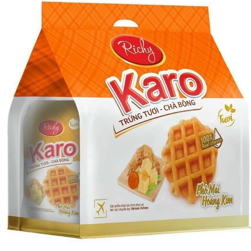 Bánh trứng tươi Karo sợi thịt gà và phomai